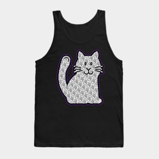 PEACE CAT STICKER | PURPLE AND GRAY Tank Top